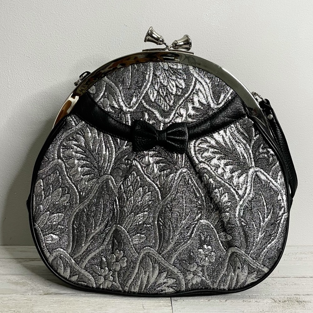 MOO ROO By Mary Norton Vintage Kiss Lock Handbag Purse Large Rare! Signed